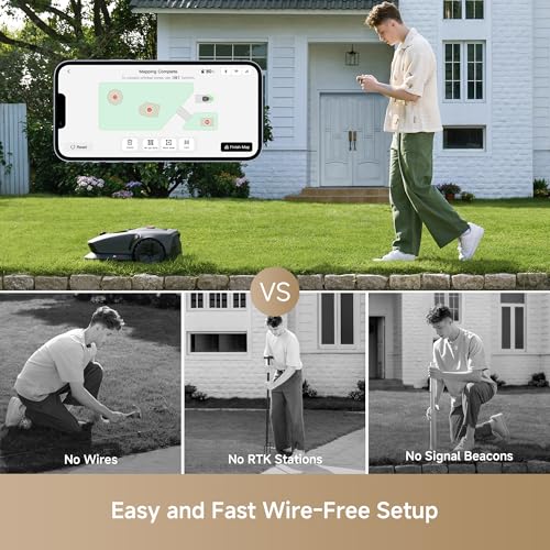 MOVA 600 Robotic Lawn Mower, UltraView Wire-Free Setup and Accurate Mapping Up to 600m², Smart Obstacle Avoidance, App Control, U-Shaped Cutting, Quiet Operation, Safety Alerts - Image 3