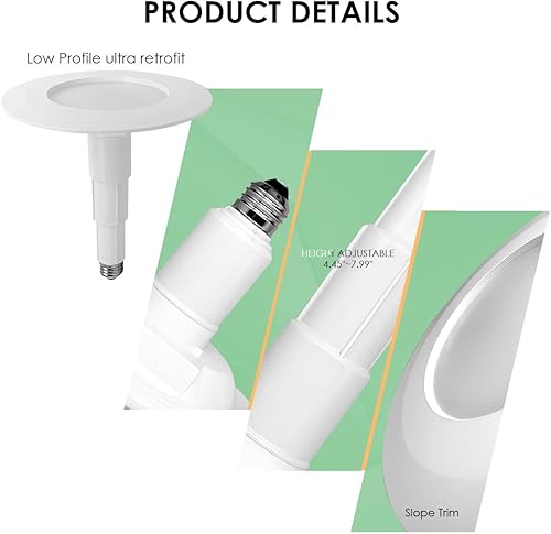 Miniatura 4 de Luces LED empotrables de 56 pulgadas de longitud ajustable, 12 W  60 W, 2700 K blanco suave, 800 lúmenes, iluminación LED empotrada ETL con