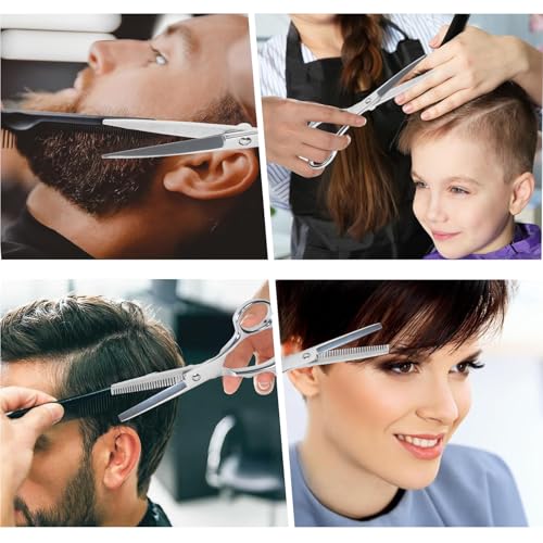 Hengxinchen 9 Stk Friseurschere Set, 6,7 Zoll Haarschneideschere Profi Set, 2-in-1 Haarschere Friseurschere, Schere Haare Schneiden Set für Männer Frauen Kinder Haustiere Hund Home Salon Barbier