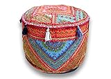 Indian pouf cover ottoman handmade