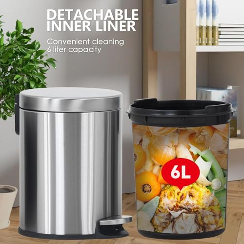 2 Pack Canecas Redondas de Acero Inoxidable 6 L miniatura 4