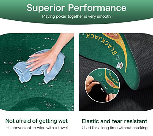 Cifupy Poker Mat - 71X35In/47X24/94X47 In Poker Top Mat, Portable Rubber Foam Poker Table Top, Players Game Layout Mat With Carrying Bag Foam Poker Table Top For Poker Games,Casino,Blackjack #TOP3