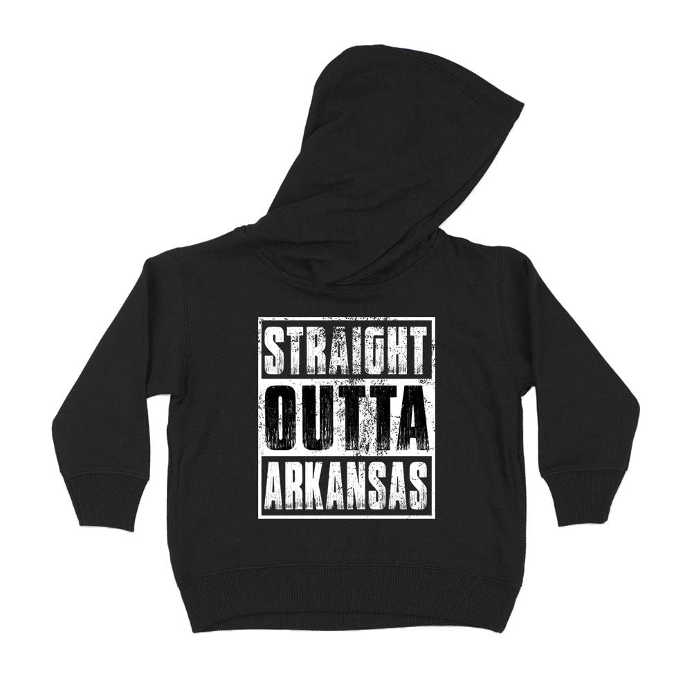 Straight Outta Arkansas Kids Hoodie Sweatshirt Toddler 5T Black