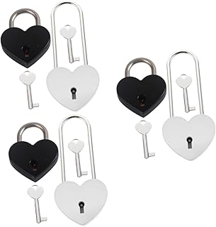 Operitacx 6 Pcs Heart Love Lock Suitcase Small Carrying Case Bapes Small Padlock Heart Shaped Lock Heart Locks with Keys Lock and Key Jewelry Box Lock Small Backpack Locks Storage Box Medium