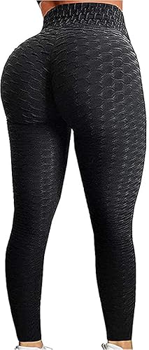 Aeezo Booty Leggings For Women Textured Scrunch Butt Lift Yoga Pants Slimming Workout High Waisted Anti Cellulite Tights #TOP3