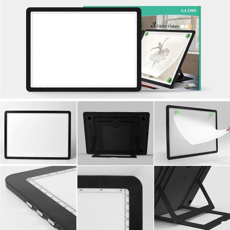 Image of Professional A3 LED Light Drawing Board with Stand & Rechargeable Battery | 6-Level Brightness Control | Large Illuminated Tracing Pad for Architects, Designers & Artists