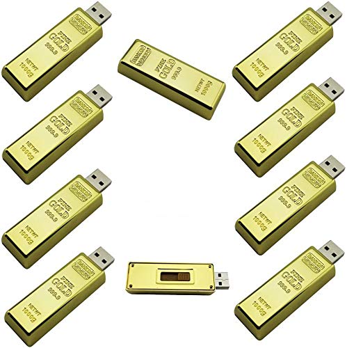 A Plus + 10-pak metalowy pendrive USB 32 GB Memory Stick Bullion Gold Bar Design USB Pendrive