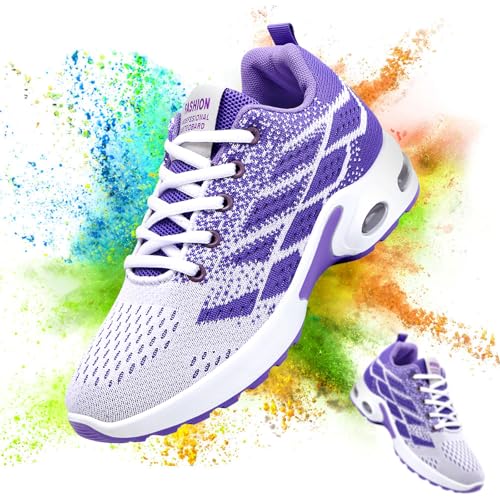 Image of Padgene Womens Sneakers Air Cushion Running Shoes Lightweight Tennis Walking Shoes Mesh Breathable Gym Work Fashion Sneakers Athletic Comfortable Casual