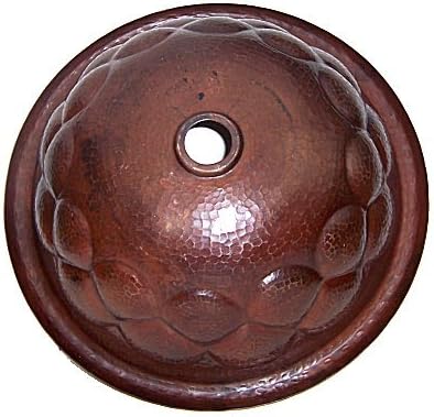 Hammered Round Drops Bathroom Copper Sink