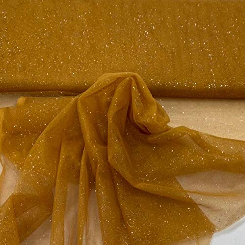 Stoff-Kollektion Tüll Stoff mit Glitzer Meterware zum Nähen/Dekorieren/Basteln/Peticoat/Tütü (Gold) Cover