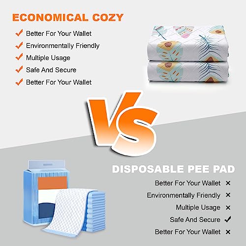 Image of LOOBANI Washable Pee Pads for Dogs, 1 Pack Ultra-Absorbent and Leak-Proof Whelping Pads, Non-Slip Reusable Puppy Pads, Waterproof Puppy Training Pads for Playpen, Crate, Housebreak, 72x72in, White