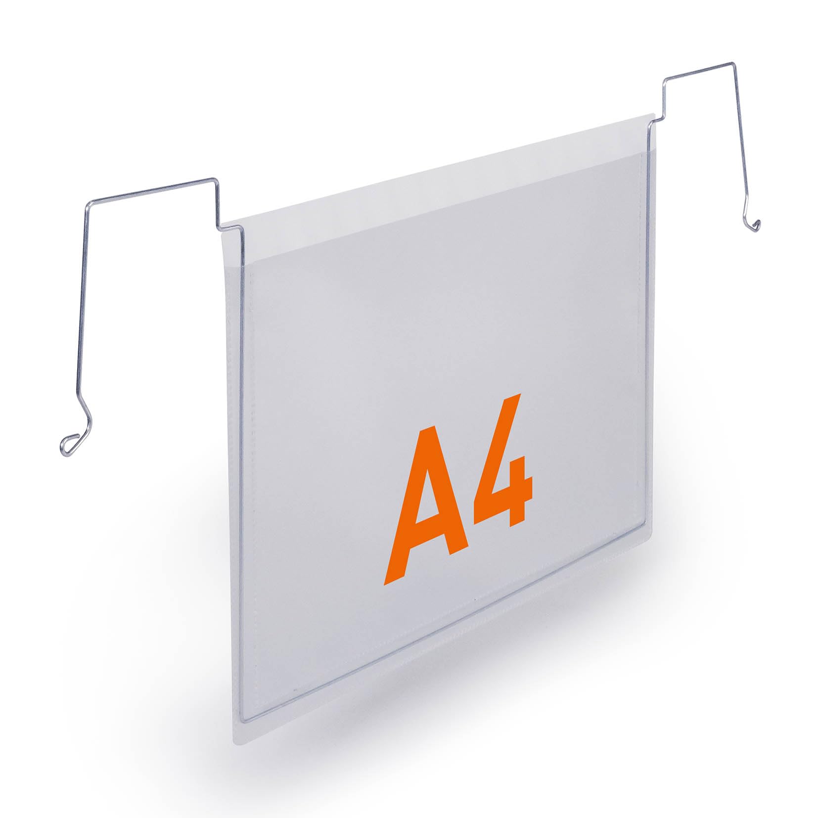Durable A5 Wire Hanging Poly Pocket - Robust Ticket Holder - for Clearly Labelling Warehouses and Logistic Centres - Pack of 50 Transparent Plastic Wallets