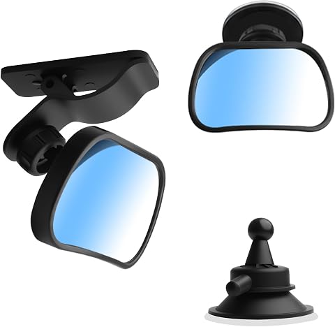Dual-Purpose Baby Car Mirror with Clip-On & Suction Cup I...
