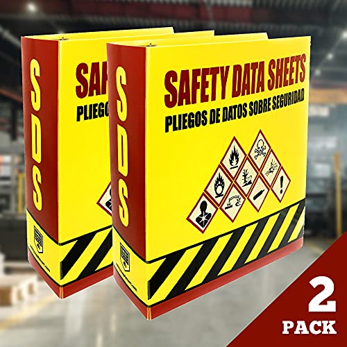 Sds Binder, Heavy Duty 3 Ring Binder 3 Inch, English Spanish Bilingual, 600 Safety Data Sheets Capacity, Pack Of 2 #TOP1