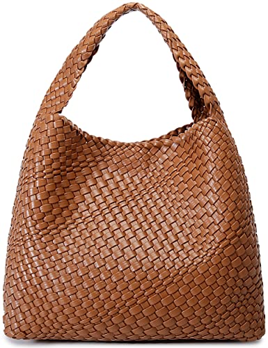 Image of Queenoris Fashion Hobo Bags for Women Top-handle Shoulder Bag Vegan Leather Purses Soft Summer Tote Bag | WOVEN