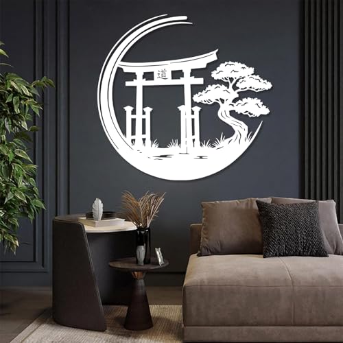 Décoration murale bonsaï en métal argenté design zen chic