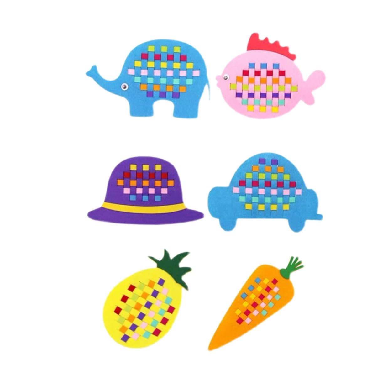 Toddmomy 6Pcs Non Woven Fabric Weaving for Handmade Craft Materials for Early Learning and Creativity Random Styles and Colors