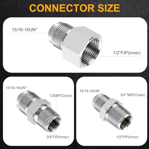 Miflus 4 FOOT GAS LINE KIT 48 Inch Dryer Gas Line Hose/3/4 Stove Gas Line With Connector 1/2 Inch Mip 1/2"Fip 3/4"Mip Fitting,5/8 Inch Od(1/2 Inch Id) Gas Dryer Connector Kit thumb #2