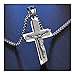 BGDRR Doppel Scrub Christus Jesus Halskette Titan Stahl Kreuz Anhänger Jesus Schmuck Jesus Christentum (Color : A)