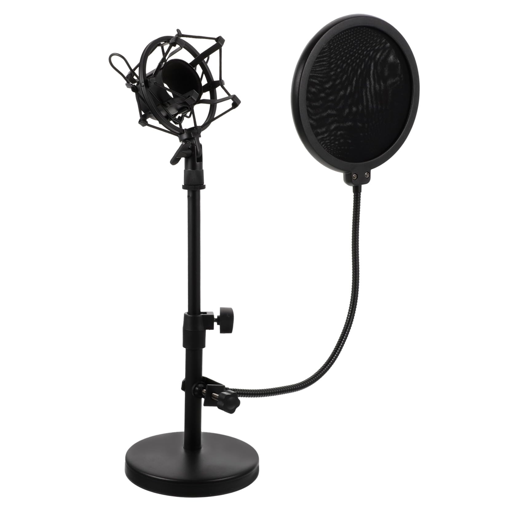 BESTonZON Tischmikrofonständer Verstellbar und Teleskopierbar Mikrofonhalter mit Mikrofonklemme Passend für Drahtlose und Kabelgebundene Mikrofone für Podcasts Live-auftritte