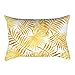 LINSINCH Housse de Coussin Taie d'oreiller Rectangulaire Scandinave 30cm x 50cm Ananas Feuille Canapé Voiture Taille Jeter Décor à la Maison Enfant Jaune Bleu Salon Decoratifs
