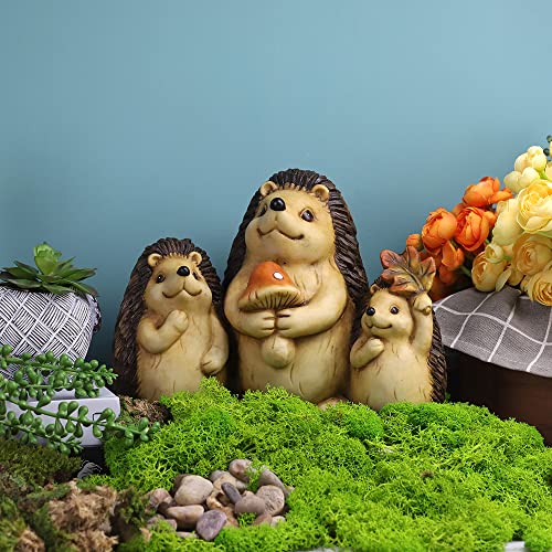 Madeco Garden Hedgehog Statues Outdoor Decor Resin Hedgehog Figurine Parent-Child Gifts Decorations For Patio, Yard, Lawn, Porch Hedgehog Gifts Garden Sculptures & Statues (10.2，7.8，5.7) #TOP5