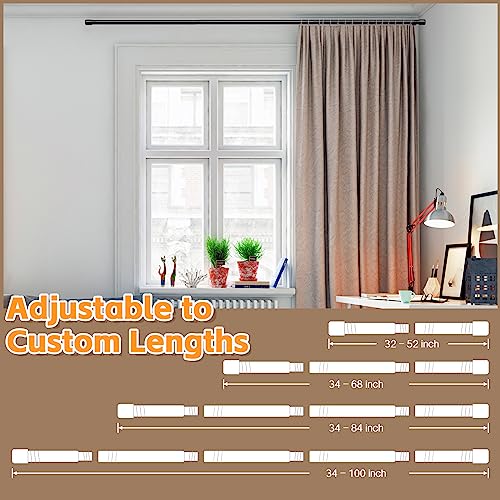 Curtain Poles with Black Finials 76 to 116 cm - Image 3