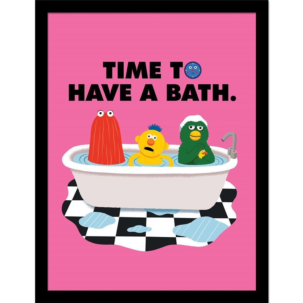 Scared Don't Hug Me (Bath Time) Framed 40x30cm Print
