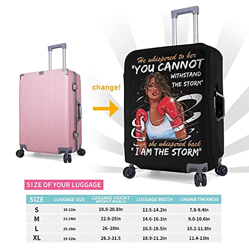 Image of Travel Suitcase Protector African American Girl Elastic Protective Washable Luggage Cover With Concealed Zipper Suitable For 18-32 Inch, Color 21, S (for 18--21 inch luggage)