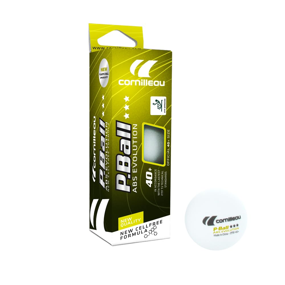 Cornilleau - Balles P-Ball ABS Evo ITTF X3 310555 Blanc Taille Unique