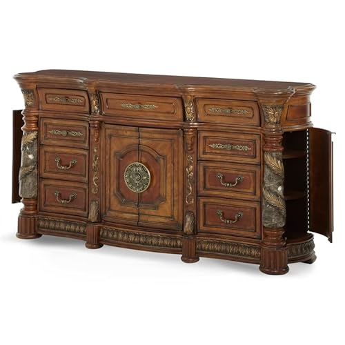 Michael Amini Villa Valencia Dresser, Classic Chestnut #TOP4