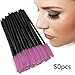 Niaviben 50PCS Eyebrow Brush Eyelash and Mascara Set Brush Disposable Eyelash Applicator Beauty Tools Facial Cleansing (Pink, One Size)