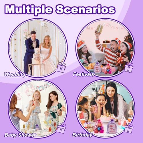 Image of Crweety 50 Pcs 6x9 Inch Purple Organza Bags, Small Mesh Gift Bags Drawstring Elegant Scented Sachet Bag Empty for Graduation, Jewelry Packaging, Wedding Birthday Party Favor & Baby Shower Treats