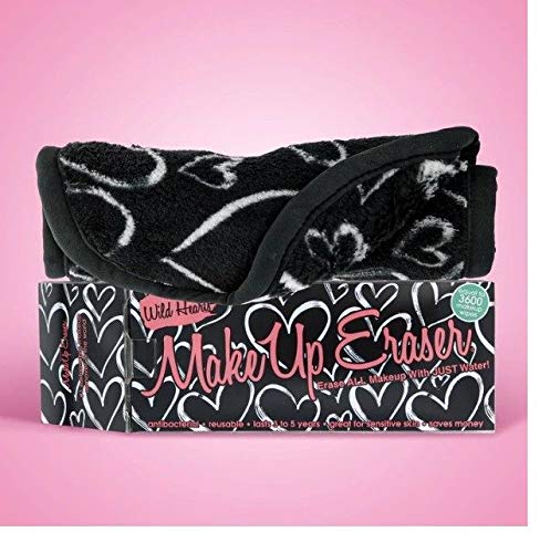 The Original MakeUp Goma de borrar sin químicos para eliminar el maquillaje, paño de limpieza Re mueve el maquillaje con agua, corazones salvajes
