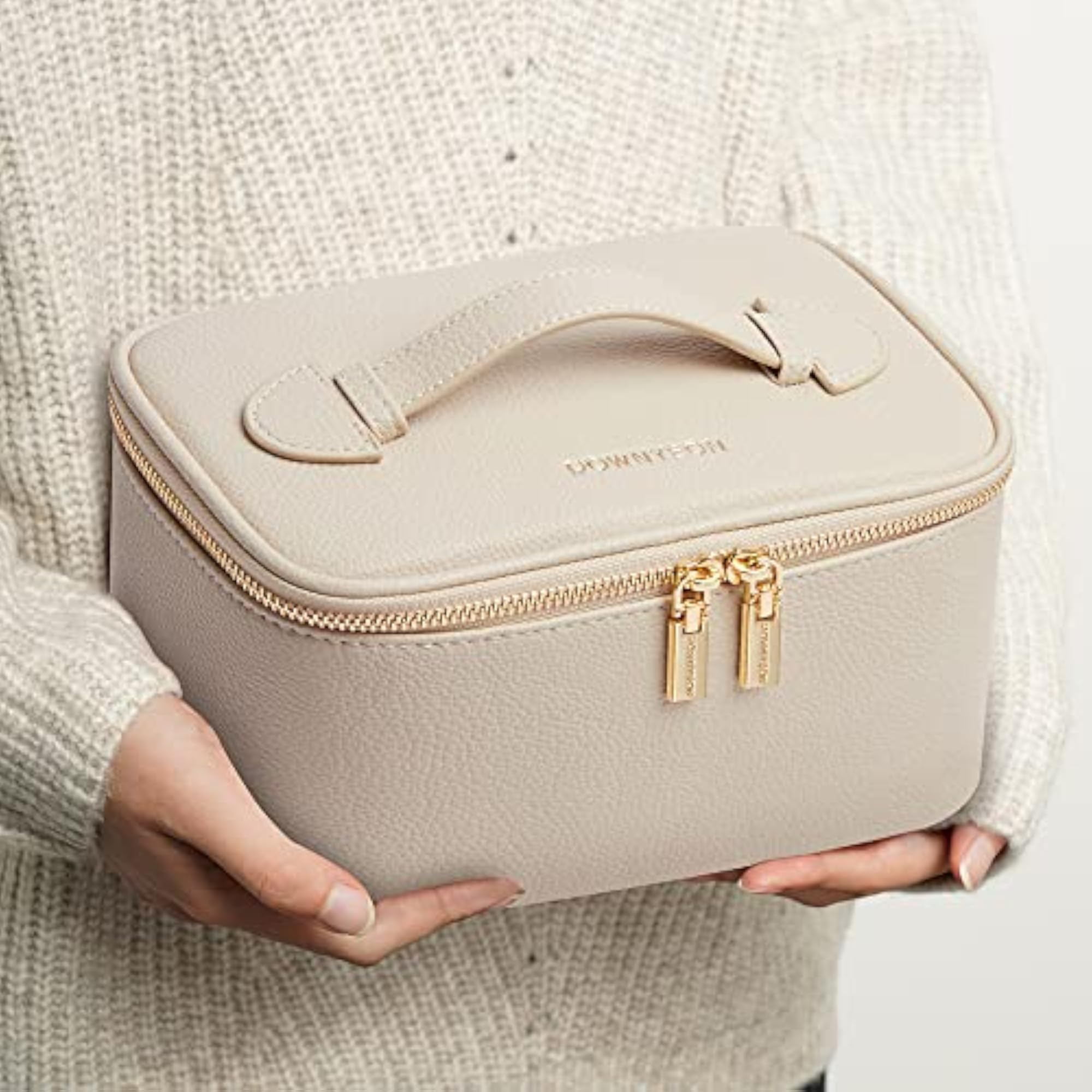 ROWNYEON Portable Makeup Train Case for Women, White