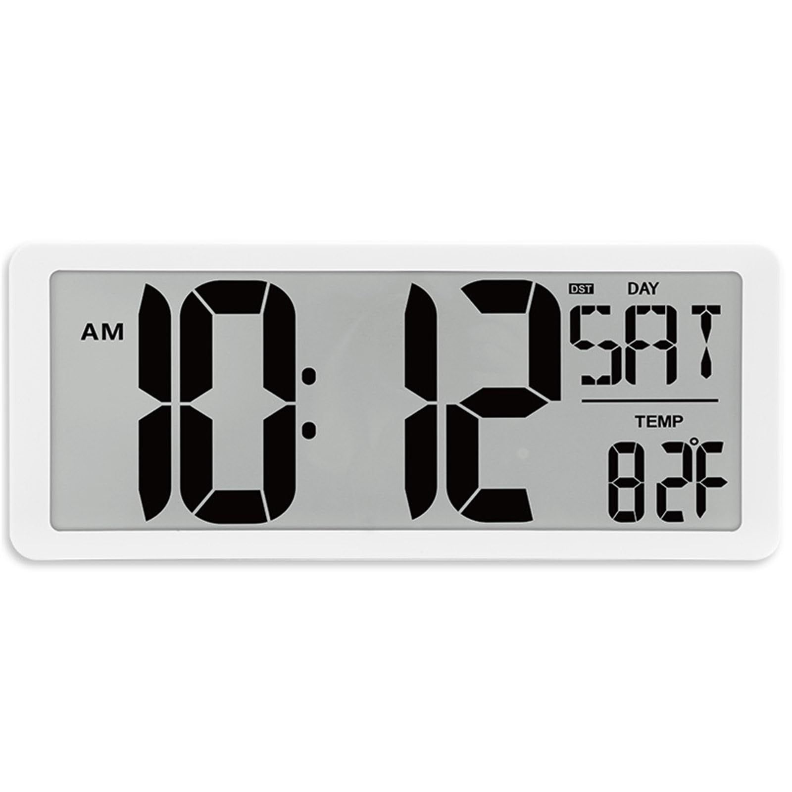 Große digitale LCD Wanduhr mit Temperatur und Datumsanzeige – 35, 6 cm (14 Zoll) leise mit Weckern für Heimbüro, Wanduhr Aufhängen