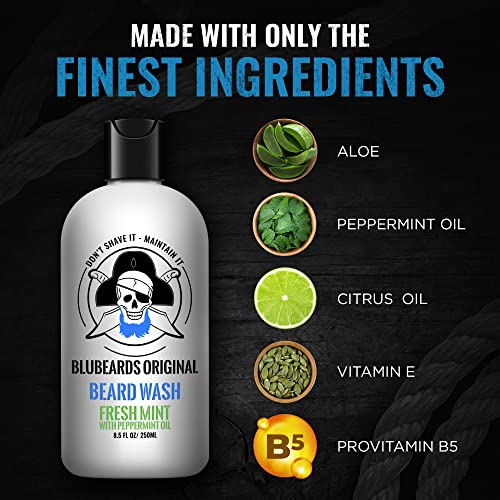 Bluebeards Original Fresh Mint Beard Wash For Men, 8.5 Oz. - Natural Beard Wash And Beard Moisturizer With Peppermint Oil - Deeply Cleans, Softens, And Conditions Your Beard And Skin - Made In Usa #TOP4