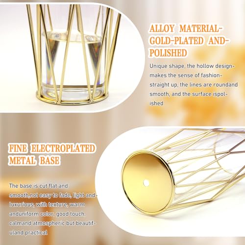 SAMISO-vaso-decorativo-da-interno-con-Supporto-Metallico-GeometricoVaso-di-Fiori-in-VetroVaso-GeometricaVaso-in-Metallo-GeometricoVaso-Trasparente-da-27-cm-per-Tavolo-Casa-Bagno-Soggiorno-Ufficio