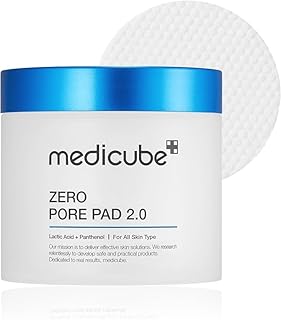 Medicube Zero Pore Pads 2.0 - Dual-Textured Facial Toner Pads for Exfoliation and Minimizing Pores with 4.5% AHA Lactic Acid & 0.45% BHA Salicylic Acid - Ideal for All Skin Types - Korean Skin Care