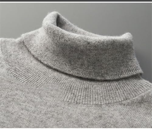 Rfmfkkg Men's Cashmere Sweater Knitted Pullover Turtleneck Lightweight Warm Long Sleeve Solid Color Sweaters4