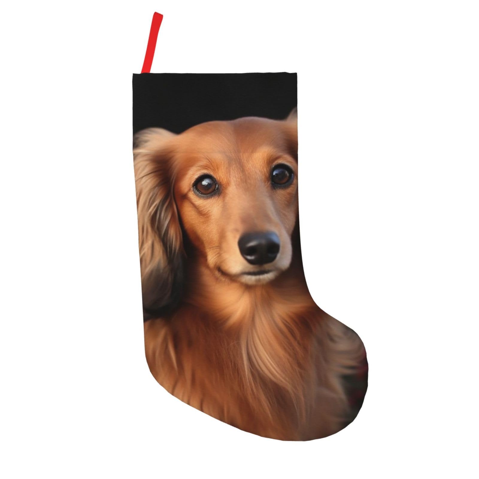 Fjwslch Black Long Haired Dachshund Christmas Stockings Large Xmas Stockings Plush Fireplace Hanging Stockings Christmas Hanging Ornaments For Family Christmas Holiday Decorations