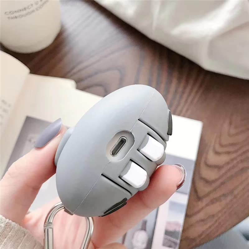 Image of Earphone Case for AirPods Pro /Pro 2, Cute Sitting Smiling Happy Lucky Cat Case Soft TPU Silicone Case, Lovely Yellow Grey Kitty AirPods Pro /AirPods Pro 2 Cover Protective Skin Protector -Yellow