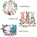 Rabbit Iron On Heat Transfer Stickers Flowers Easter Eggs Bunnies Decal Patches for Jeans T-Shirt Jackets Backpacks and Pillows Art Decorations