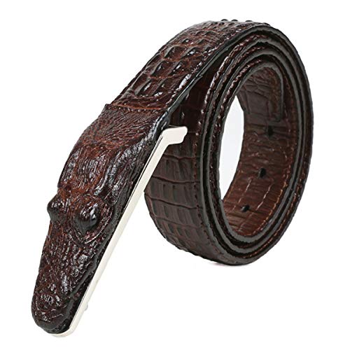 Men's Belt,Alligator Belt Cowhide Crocodile Print Belt Buckle