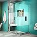 DreamLine Unidoor Plus 40-1/2"W x 34-3/8"D x 72" H Hinged Shower Enclosure, Half Frosted Glass Door, Oil Rubbed Bronze Finish Hardware