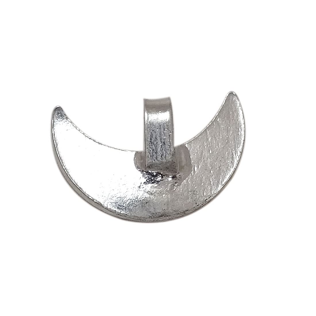 Solid Chandi/Silver Half Moon Piece Silver/Chandi Ka Tukra Round Pendant/Locket 2 x 2 Centimetre (Baby Nazar Locket)