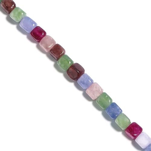 Miniatura 3 de OAIITE Piedras preciosas de turmalina natural de 0.315 pulgadas (0.315 in), cuentas de cubo cuadrado sueltas, piedra curativa, poder