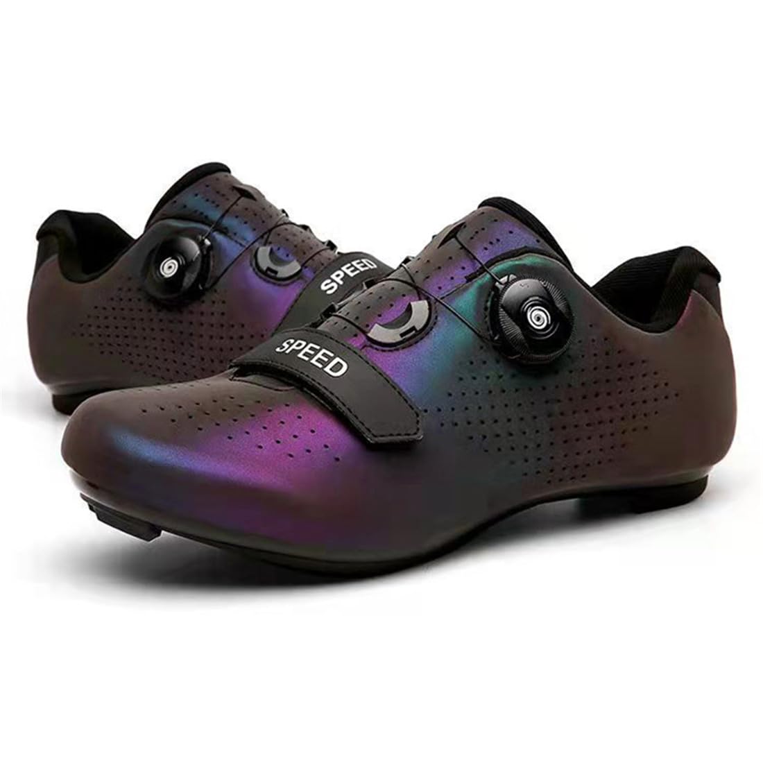 Hixingo Chaussures de Cyclisme pour Hommes, Femmes, Chaussures D'équitation sur Route et Montagne, Crampons Respirantes Semelle Dure Chaussures de Vélo