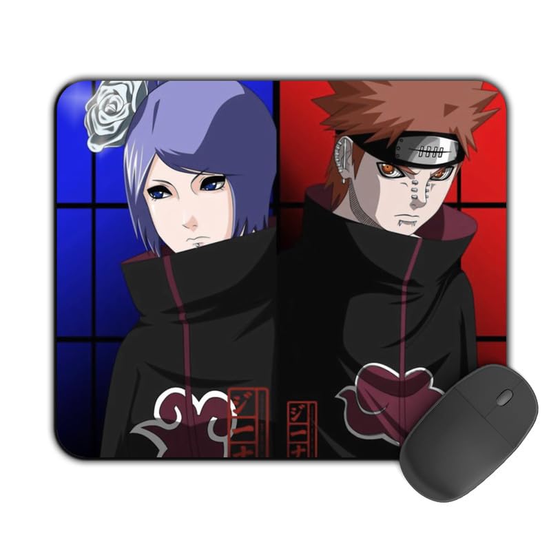 Image of Kirmada Gaming Mouse Pad - Pain and Konan (Naruto) Non-Slip Rubber Base - Durable, Smooth Surface, Ergonomic Design, Easy to Clean -Small Size for Mackbook,Laptop,Desktop