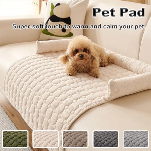 Bettschlange Hundebett Sofa Waschbar - Hundedecke Sofa mit Rand, Sofaschutz Hund, Flauschig Hundebett, rutschfest Hundekissen, Mittelgroße Hunde,75x75cm,Dunkelgrau